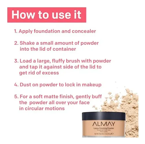 Polvo Fijador Almay, Maquillaje Facial, Polvo Suelto Mate, H