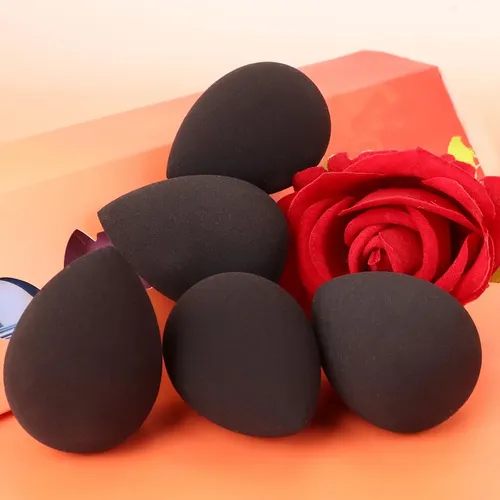 Set 5 Esponjas Maquillaje Negra Sin Látex