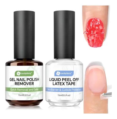 Removedor De Esmalte De Uñas En Gel Luckyfairy 15ml Rápido