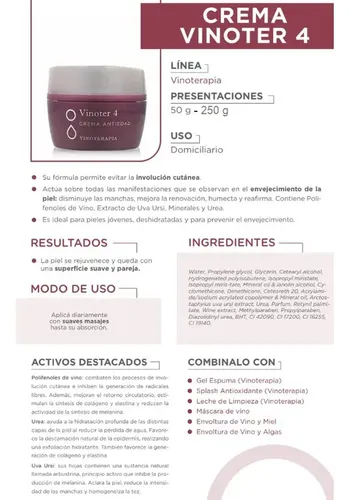 Crema Antiedad Vinoter 4 Hidratante Vinoterapia X250 Icono