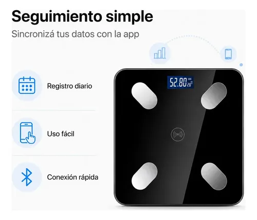 Balanza De Baño Bluetooth Inteligente Medición Corporal