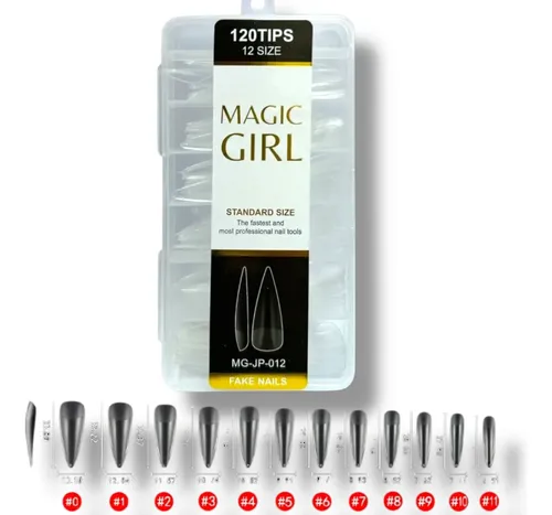 Tips Uñas Softgel Prelimadas 120 Pcs 12 Medidas Magic Girl