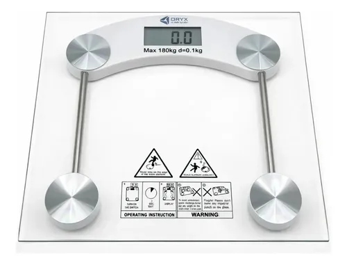 Balanza Digital Oryx de Vidrio Templado para Peso Corporal, 180 kg