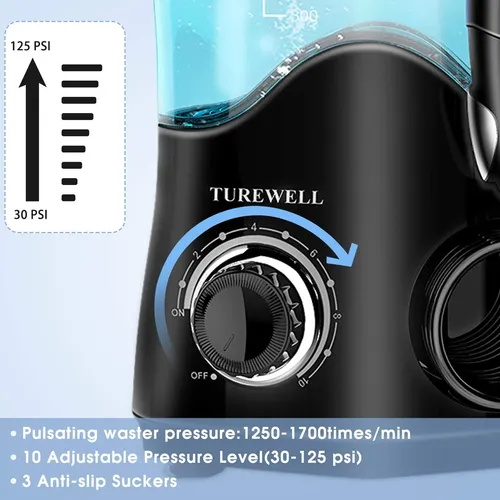 Hidropulsor Dental Turewell Fc162 De 600 Ml Con 10 Niveles D