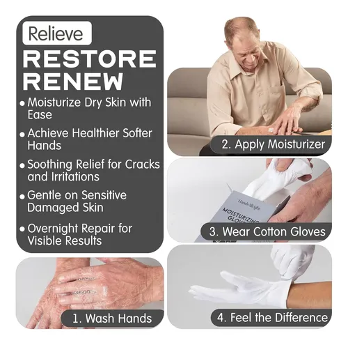 Guantes Algodón Blancos Hidratantes Para Dormir 8 Pares