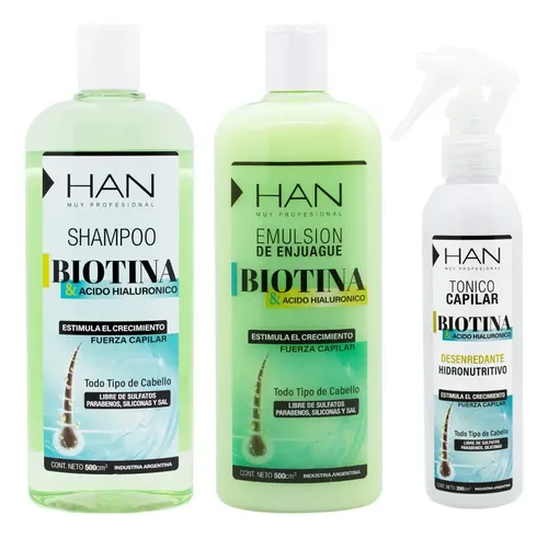 Han Biotina Shampoo + Enjuague + Tonico Anticaída Pelo Local