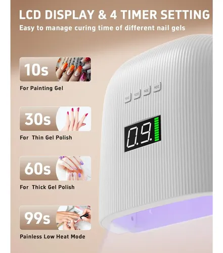 Lámpara Uv Led Meremit 72w Recargable Para Uñas Con Sensor