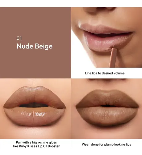 Delineador Labios Retractil Ruby Kisses Plumping Lip Liner Color Nude beige