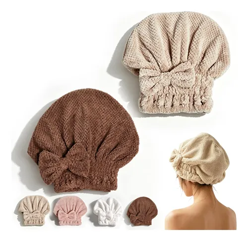 Gorro De Baño Con Lazo Lindo De Terciopelo Coral (caqui)