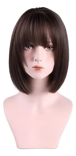Peluca De Cabello Humano Corto For Mujer, Linda Y