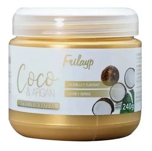 Kit Baño De Crema Frilayp Coco Argan Capilar Profesional X 6