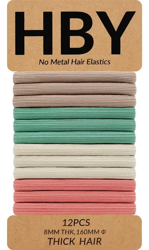 Gomas Para Cabello Hby 12 Uds. Para Pelo Grueso, Sujeción Fu
