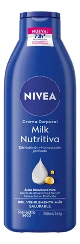 Pack Crema Nivea Cuidado Corporal Milk Nutritiva 250ml