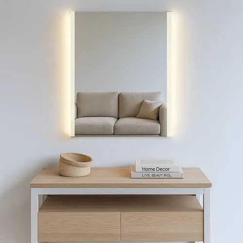 Espejo Rectangular Con Luz Led Marco Esmerilado 70×90 Cm