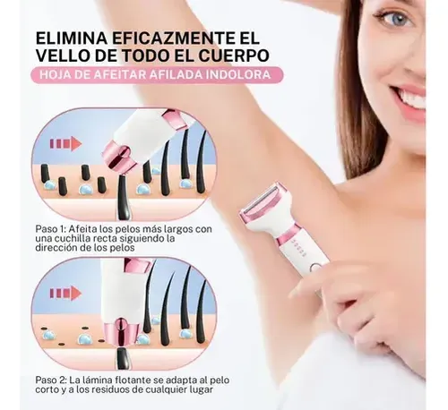 Depiladora Electrica Mujer Pelo Facial Cejas Bikini Piernas
