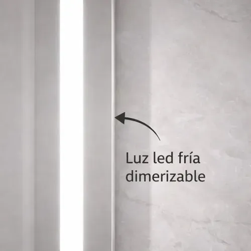 Espejo Rectangular Luz Led Tactil Baño 80×60 Dimerizable