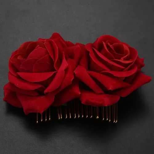 3x Broche Flor Rosa Para Pelo Flamenco Danzarín