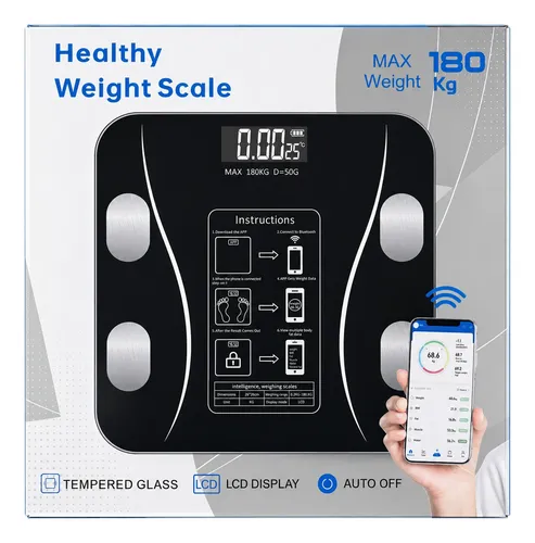 Balanza Digital De Baño Bluetooth Personal 180kg Inteligente