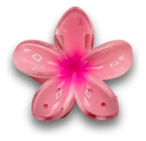 Set Pack Broches Hebilla Gancho De Pelo Flor Hawaiana X4 Rojo/amarillo/rosa/violeta