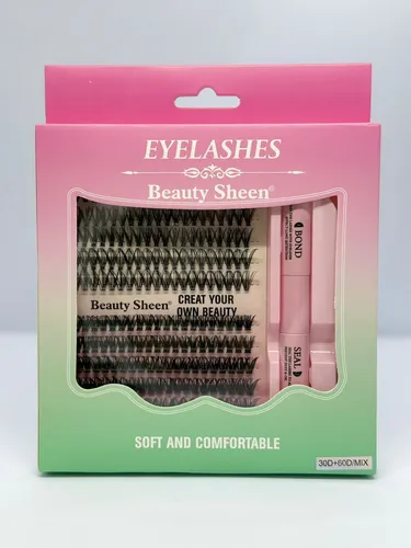 Kit Pestañas Postizas Beautys 30d+60d Mix 12-16mm Adhesivo