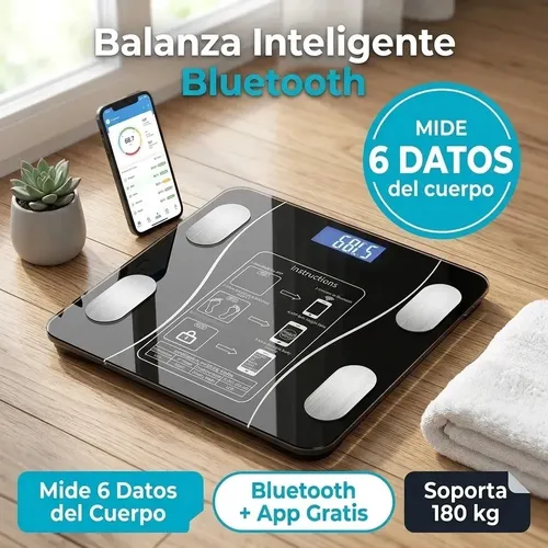Balanza Personal Digital Bluetooth 180kg Grasa E Imc
