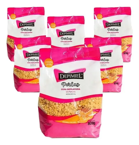 Cera Depilatoria Depimiel X 800 Gramos En Perlas Pack X 6u