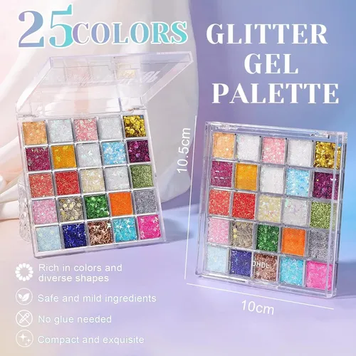 Gel Brill Para Cara Y Cabello 25 Colores Dageda