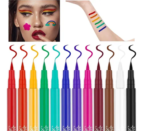 Conjunto Delineadores Líquidos Multicolor De 12 Tonos