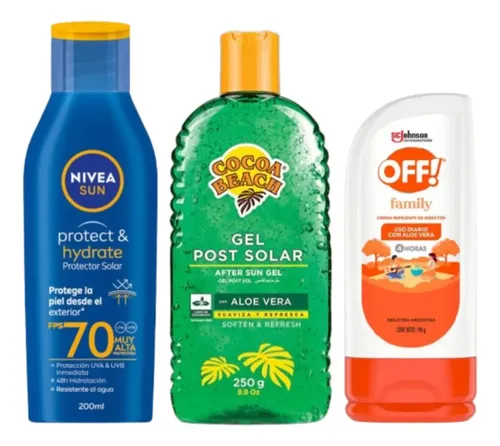 Protector Solar Nivea Sun Fps 70 + Gel Aloe Vera + Off Crema