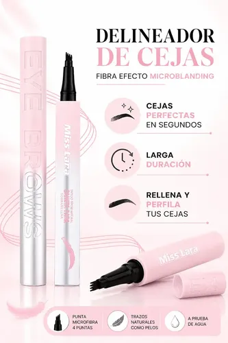 Delineador De Cejas Fibra Efecto Microblanding Resistente Al Agua 3 Colores Tattoo Waterproof Maquillaje Cejas Castaño Oscuro