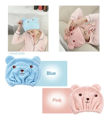 Gorro De Baño Con Dibujos Animados, Diadema Superabsorbente