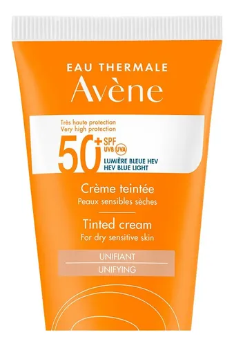 Avene Protector Solar Fps50 Crema Facial Con Color Pieles Secas Sensibles