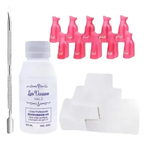 Kit Removedor Uv Broches Wipes Quita Esmalte Semi Permanente