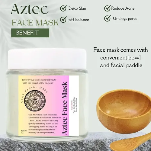 Mascarilla Facial De Arcilla Azteca Bentonita Orgánica 100g