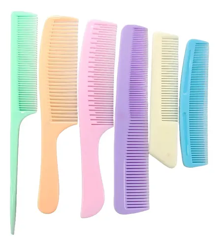 Peines Para Pelo Set X6 Unid Peluqueria Diferentes Modelos Color Pastel