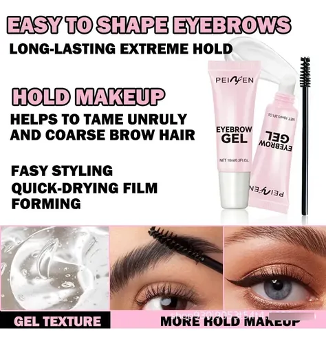 Gel Para Cejas Sin Color, Con Cepillo, Rosa Natural
