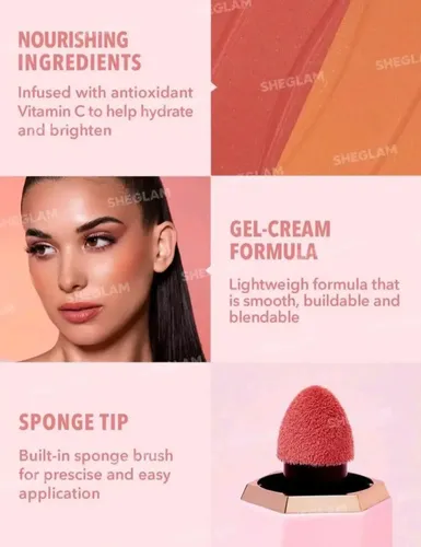 Sheglam Color Bloom Liquid Blush Matte Rubor Líquido Shein Tono del maquillaje Love Cake