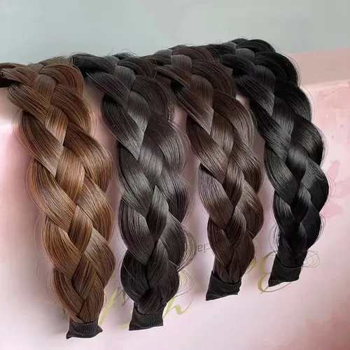; Diadema Trenzada De Pelo Sintético De 4 Mechones, Diadema