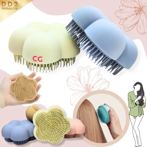 Cepillo Peine Masajeador Forma Flor Para Cabello Portatil