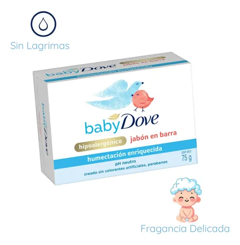 Dove Baby Jabon En Barra Hipoalergénico Humec Enriq X 3 Unid