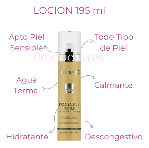 Loción Tónica Calmante Protective Toner Piel Sensible Idraet