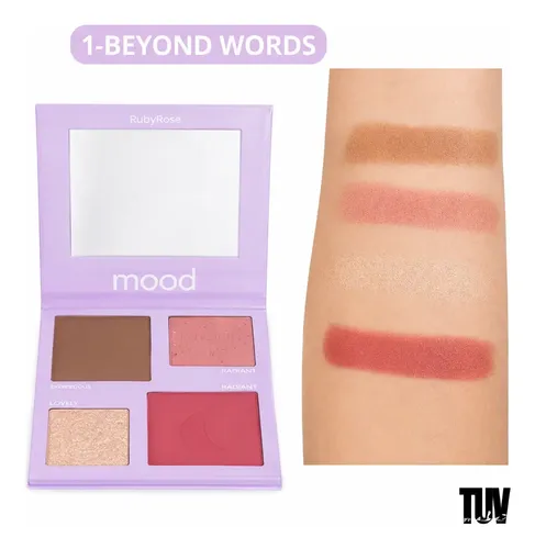 Paleta Rubor Contorno Iluminador Mood Ruby Rose Over The Top