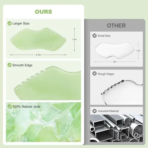 Set 2 Gua Sha Airogym Jade Masajeador Facial Corporal Verde