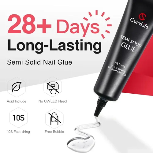 Pegamento Para Uñas Postizas Curvlife 15g – Secado