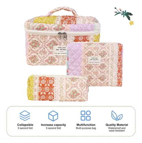 Bolsa De Maquillaje Floral Juego De 3 Piezas De Gran T