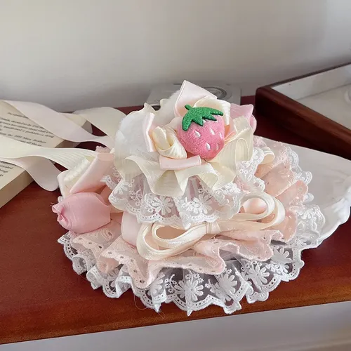 Horquilla Rosa Lolita Con Forma De Tarta De Fresas