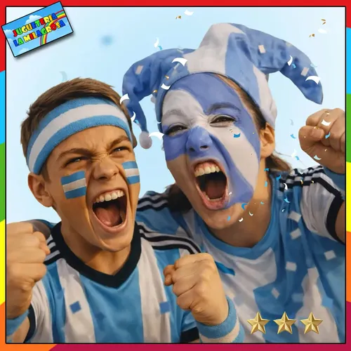 Kit Maquillaje Artistico 2 Pinturas Argentina Futbol Cara