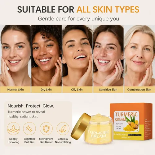Crema Facial De Curcuma, Hidratante Facial Natural De Curcum