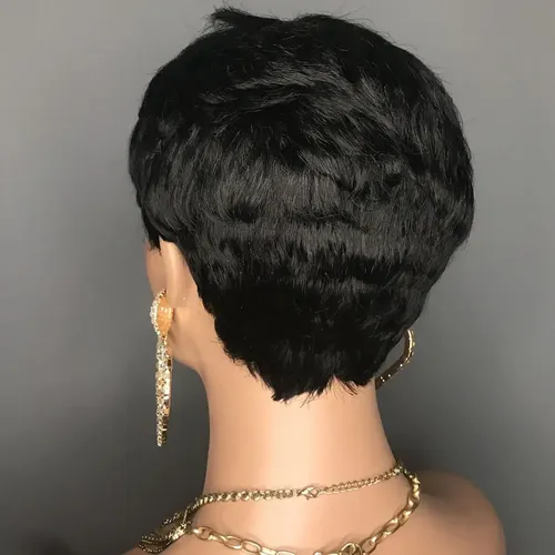Pelucas Cortas De Pelo Negro Para Mujer, Pelucas Para Cortar