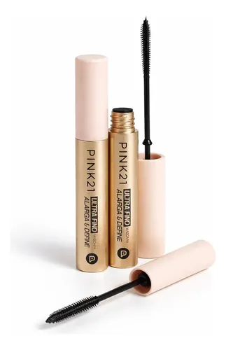 Máscara De Pestañas Pink 21 Ultra Fino, Alarga Y Define, A Prueba De Agua Negra